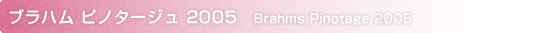ブラハム ピノタージュ 2005
Brahms Pinotage 2005