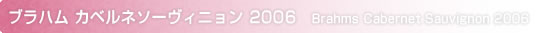 ブラハム カベルネソーヴィニョン 2002
Brahms Cabernet Sauvignon 2002