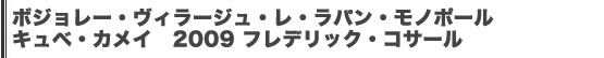 ボジョレー・ヴィラージュ・レ・ラパン・モノポール キュベ・カメイ　2009 フレデリック・コサール
