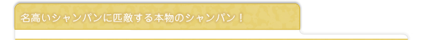 名高いシャンパンに匹敵する本物のシャンパン！