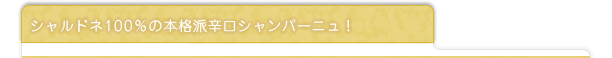 シャルドネ100％の本格派辛口シャンパーニュ!！
