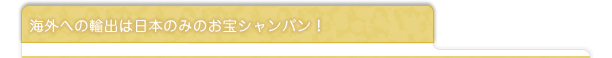 海外への輸出は日本のみのお宝シャンパン！