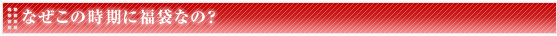 なぜこの時期に福袋なの？