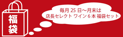 毎月25日～月末は店長セレクト ワイン6本 福袋セット特集