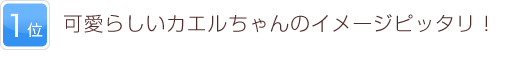 1位 可愛らしいカエルちゃんのイメージピッタリ！