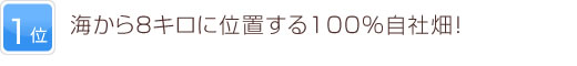 1位 海から８キロに位置する100％自社畑！