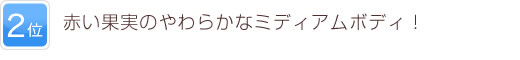 2位 赤い果実のやわらかなミディアムボディ！
