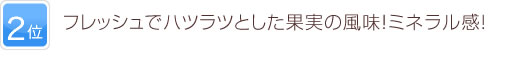 2位 やや濃厚で味わいは優しいソフト＆フルーティ！