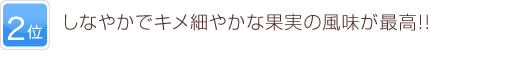 2位 活き活きした酸味の爽やかさと濃厚な果実の厚み！