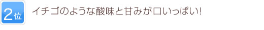2位 イチゴのような酸味と甘みが口いっぱい！