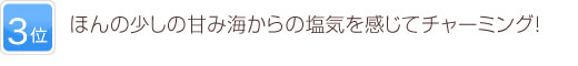 3位 ほんの少しの甘み海からの塩気を感じてチャーミング！