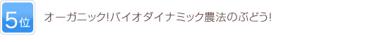 5位 オーガニック！バイオダイナミック農法のぶどう！