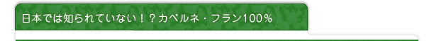 日本ではあまり知られていない！？カベルネ・フラン100％
