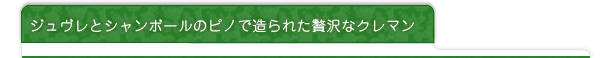 ジュヴレとシャンボールのピノで造られた贅沢なクレマン